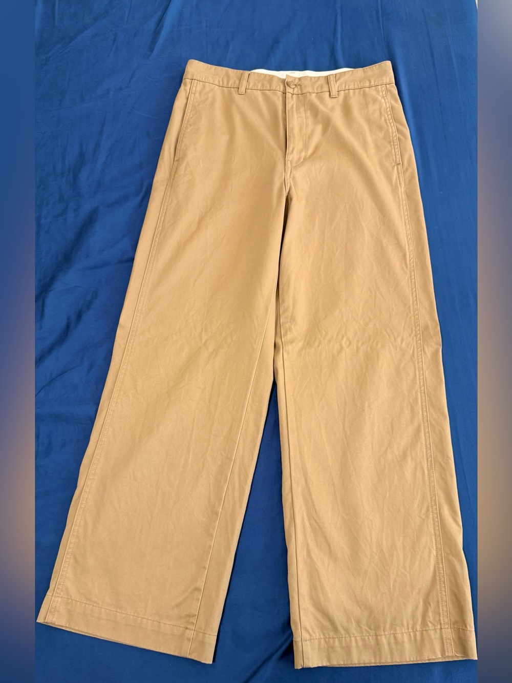 Uniqlo Dark Khaki Wide-Leg Cotton Pants